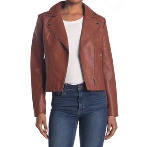 NWT North & Co quilted faux leather moto jacket